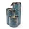 Glitzhome® 10" LED 3-Tier Turquoise Tabletop Fountain with Pump